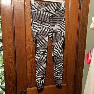 Alala Monochrome Patterned Ankle Womens Medium Leggings